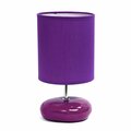 Creekwood Home 10.24-in. Traditional Mini Round Rock Table Lamp, Purple CWT-2017-PR